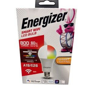 Energizer Smart WiFi LED Bulb A19 E26 60W Equivalent RGB Multi-Color EAC21002RGB